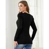 YYFS Moda Donna Casual Primavera Autunno Tinta Unita Stampa Manica Lunga Scollo a U Bluse e Camicie