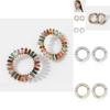 High-quality Plated Alloy Geometric Crystal Round Earrings For Women