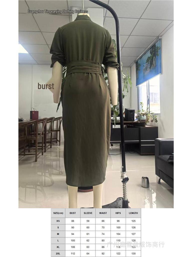 2026 Herbst Winter Asymmetrisches Langarm Schlankes Hemdblusenkleid