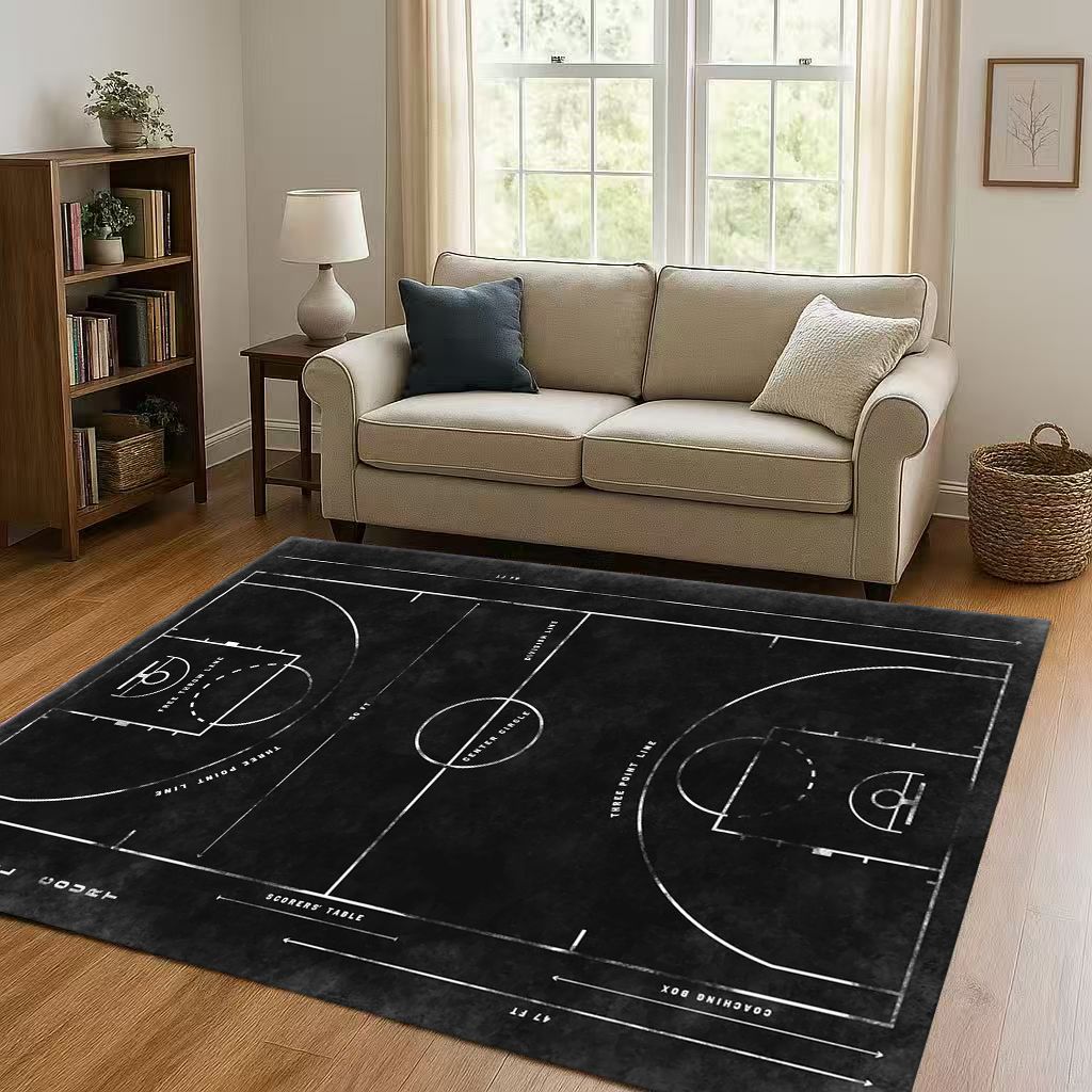27 Style Basketball Court Art Living Room Non Slip Area Rug Soft Carpet for Bedroom Playroom Sofa,Easy Clean Home Decor Doormat