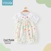 Youqi Baby Girls' Modal Summer Short-Sleeve Romper