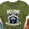 Vintage Angry Raccoon T-Shirt, Become Ungovernable Tee, Funny Rebel Raccoon Meme Shirt, Chaos Critter Graphic Tee, Mischievous Animal Humor