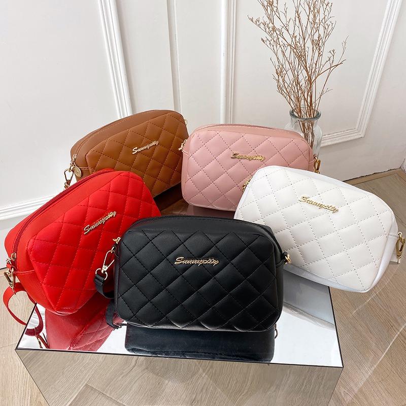 Borsa a Spalla Singola, Borsa a Tracolla con Motivo a Diamanti, Borsa alla Moda