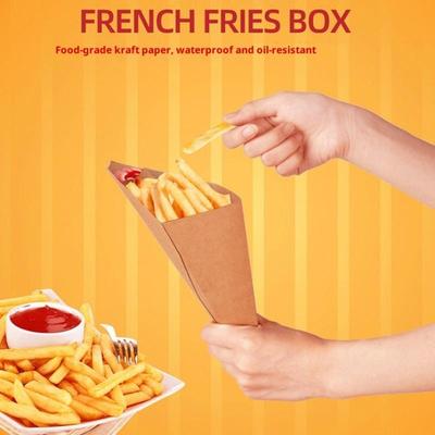 50 Stück Pommes Frites Box Kegel Chips Ketchup Becher Fast Food Restaurant Take-Out Einweg Lebensmittel Papierverpackung