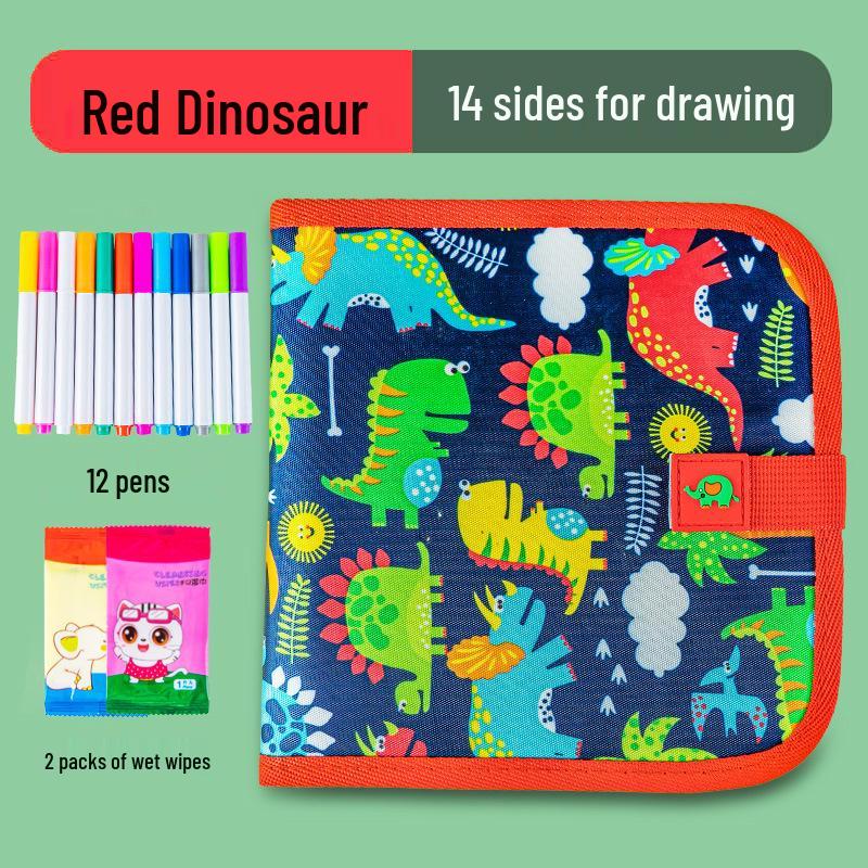 Portable Children's Folding Blackboard: Reusable Chalk Drawing Board and Erasable Graffiti Book for Home.