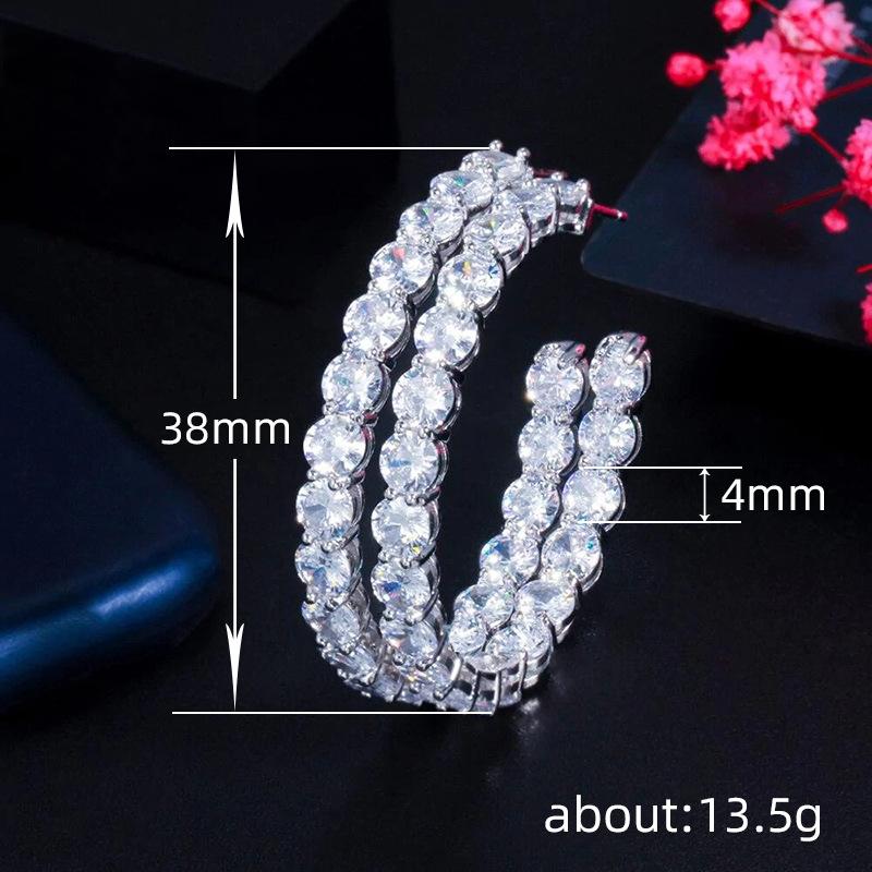 International Zhang Ziyi Earrings C-Shaped High-End Atmospheric Earrings, Oversized Exaggerated Earrings
