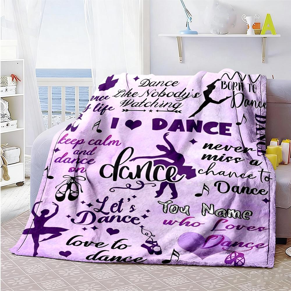 Dancer Personalized Text Blanket Gift Customizable Blanket Durable Comfort for Chair Seaside Nap Picnics Ideal for All Seasons