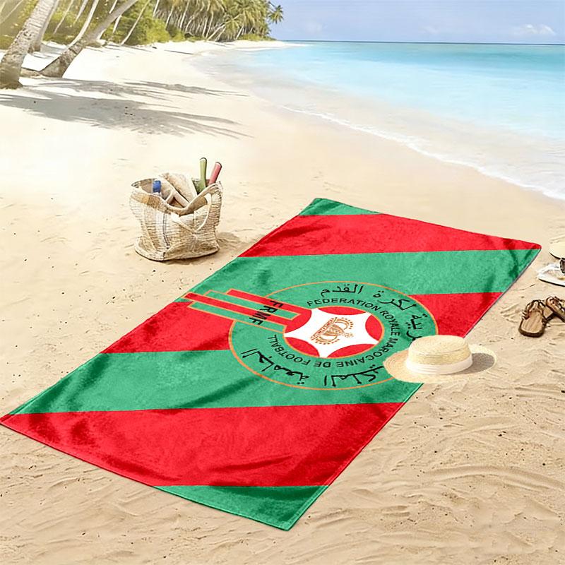 Toalla de Playa Estampada de la Selección Nacional de Marruecos, Toalla Grande Suave de Secado Rápido para Playa, Camping, Natación