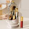Toothbrush Holder with Cover Cosmetic Storage Box Organizer Dustproof 360-Degree Rotating Toothbrush Makeup Brush Holder