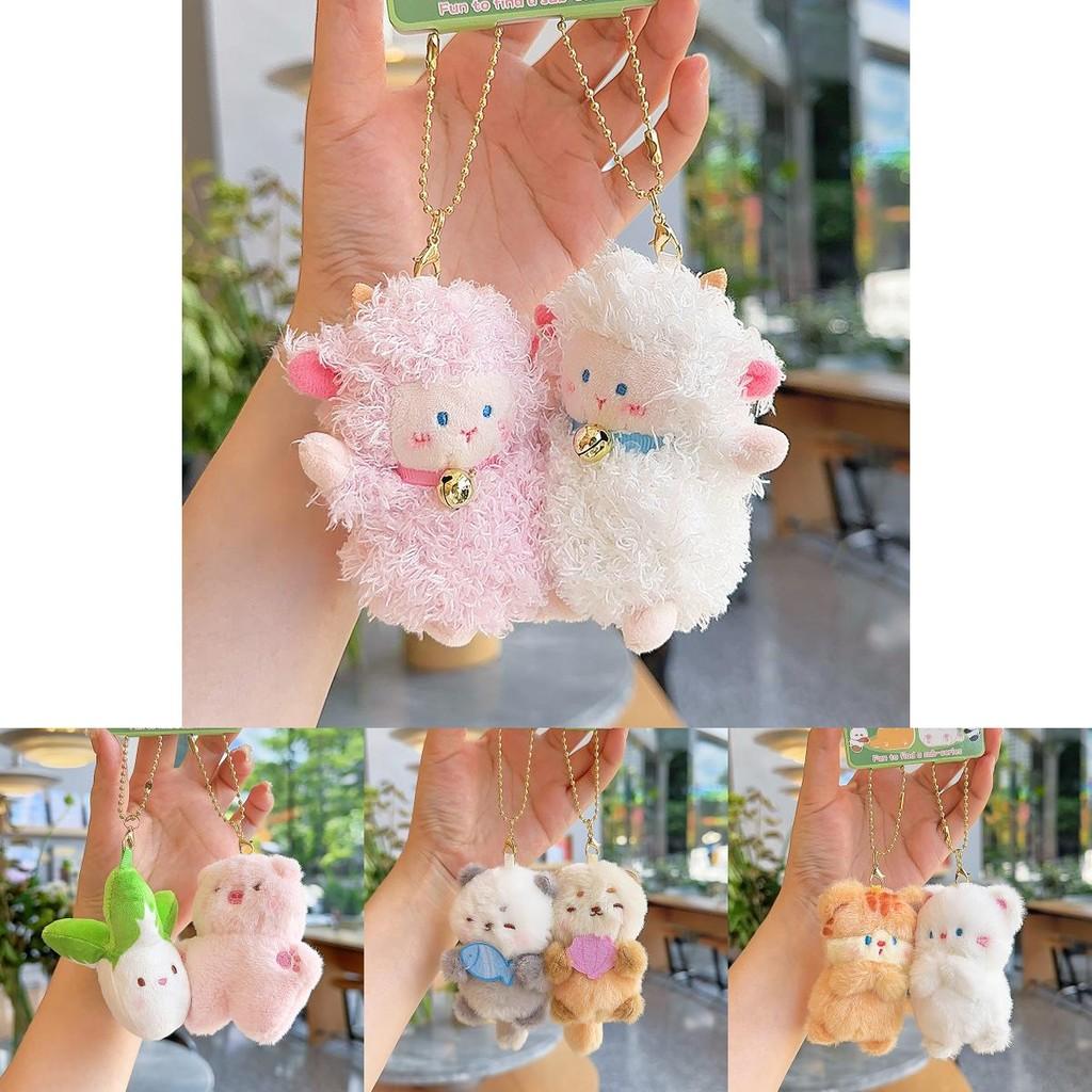 Soft Piggy Panda Plush Animal Key Chain With Magnetic Pair Pendant Backpack