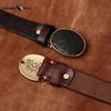 Retro Personality Trend Carved Pattern Smooth Buckle Belt Genuine Leather Leather Belt