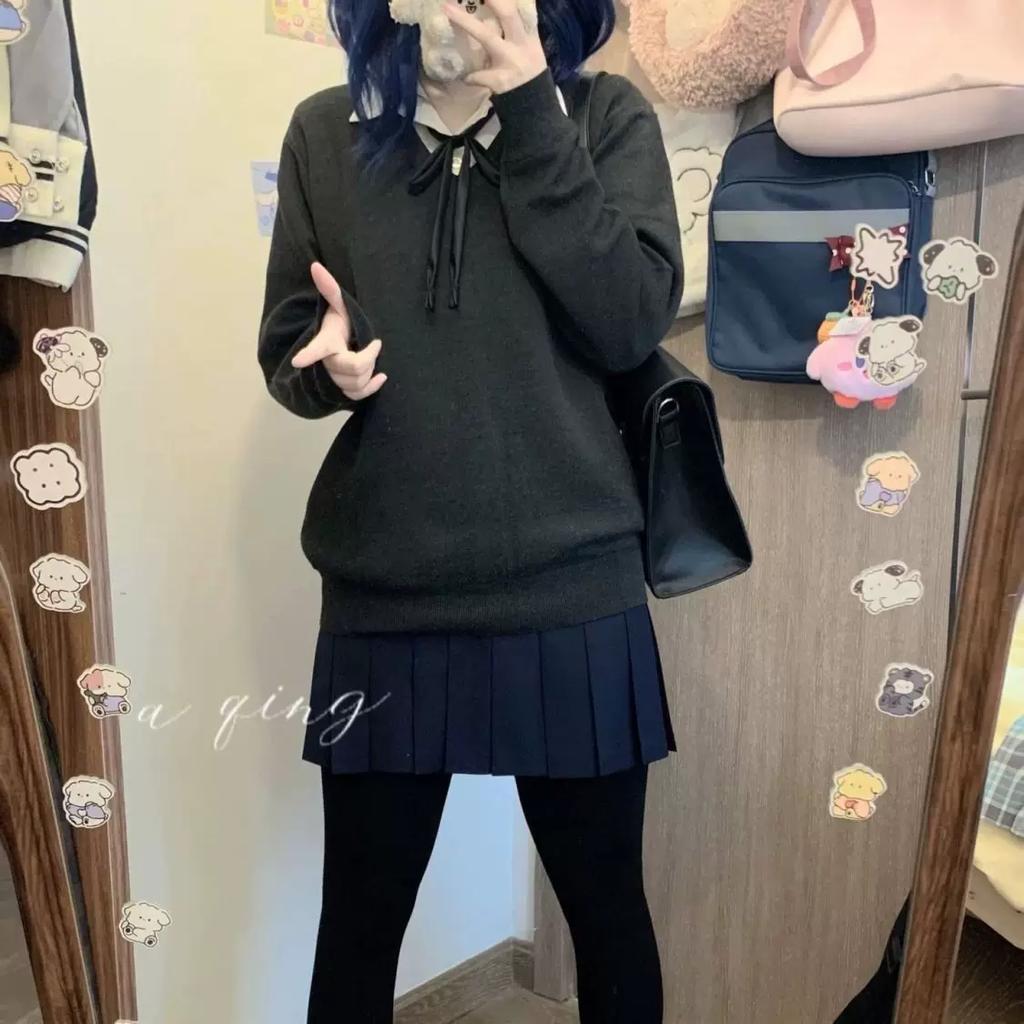 Lonely Rock Yamada Ryo Cosplay Costume Japanese Anime JK Uniform Set Sweater & Mini Skirt Outfit