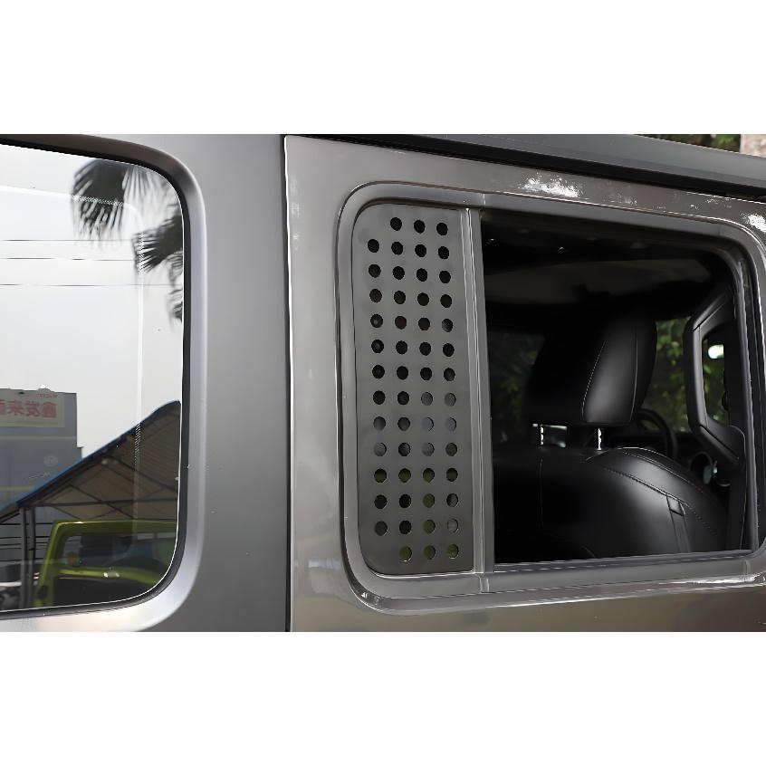 Rear Door Window Glass Decoration Cover Trim for Jeep Wrangler JK JL Gladiator JT 2007-2025 4-Doors Car Exterior Accessory Black Interior Mirrors 6
