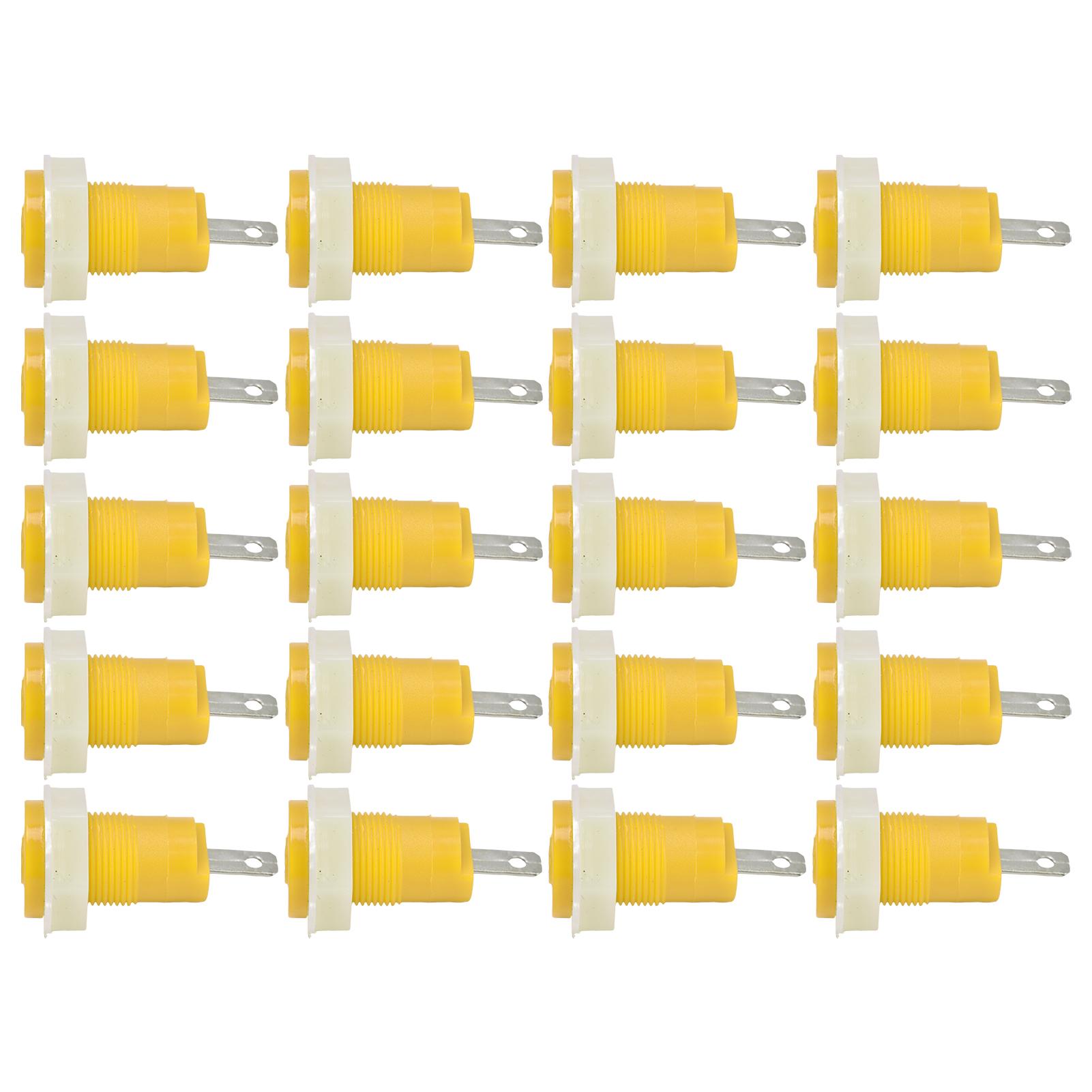 

20 шт. Адаптер типу «бананове гніздо» з клемним затискачем, латунний, безпечний, зварювальний тип, заземлювальний термінал 4 мм 402 1 кВ жовтий