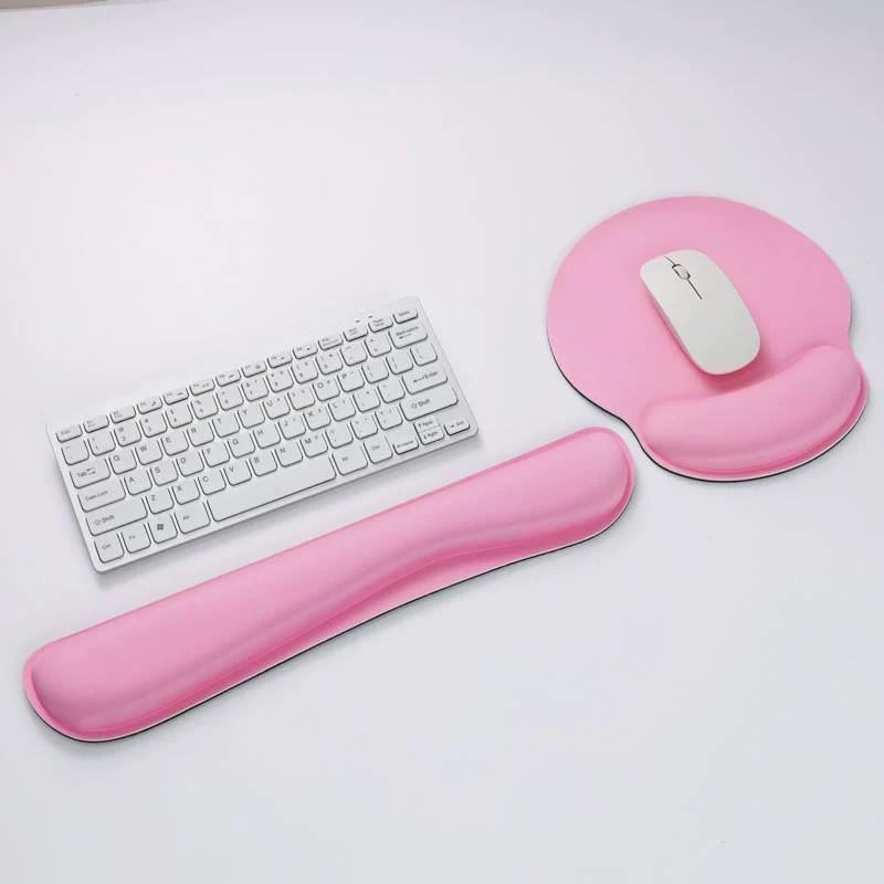 Gummi Maus Handgelenkstütz-Set - Rutschfest, Bequemes Hand- und Handflächenpolster für Büro-Tastatur