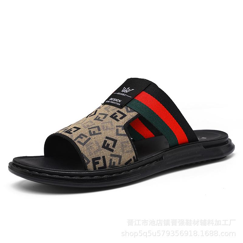 

Летние новые универсальные пляжные шлепанцы с мягкой подошвой, мужские уличные шлепанцы двойного назначения, нескользящие и износостойкие, мужские высококачественные шлепанцы на одной перемычке 44