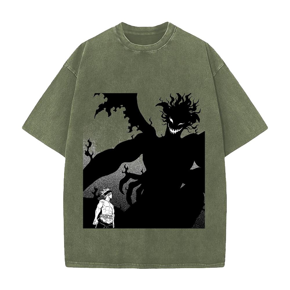 Asta Black Clover Asta Cool Graphic T Shirt Men Women Short Sleeve Cotton Tshirts Vintage Washed Tee Harajuku Male Loose T-shirt
