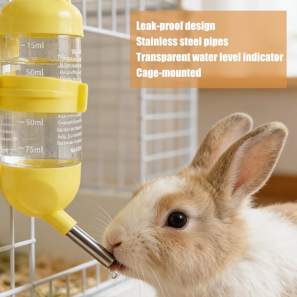 80ml Ball-bearing Pet Water Bottle for Hamster Rabbit Anti-Leak Hanging Dispenser Small Pets Cage Feeder Drinking Fountain