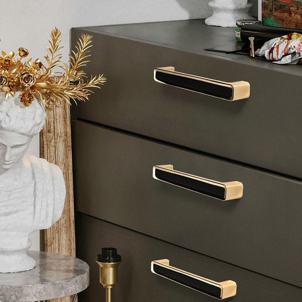 Zinc Zinc Zinc Alloy Square Single Hole Handle Black Black Gold Handle Cabinet Handle  Cabinet Doors