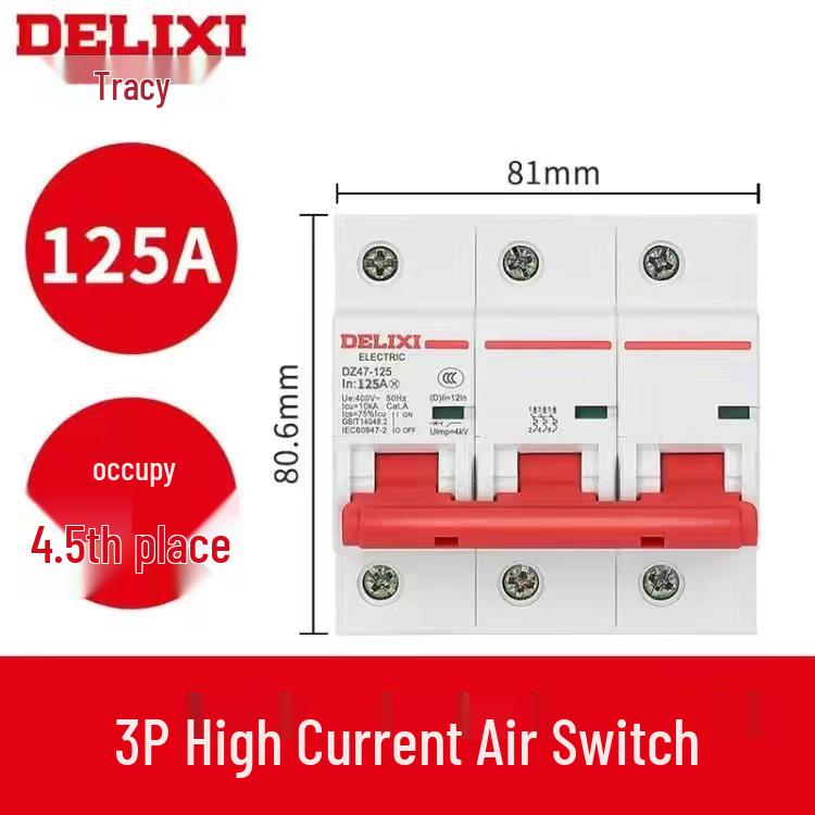 Delixi Air Circuit Breaker: 1P, 2P, 3P, 4P Options for Household and Three-Phase Systems (25A, 32A, 40A, 63A)