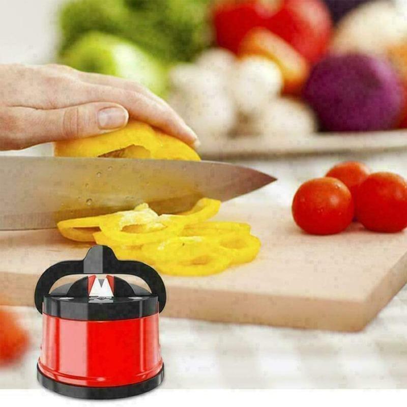 Mini suction cup knife sharpener for home kitchens, tungsten steel double-sided whetstone, knife sharpener with suction cup positioning tool.