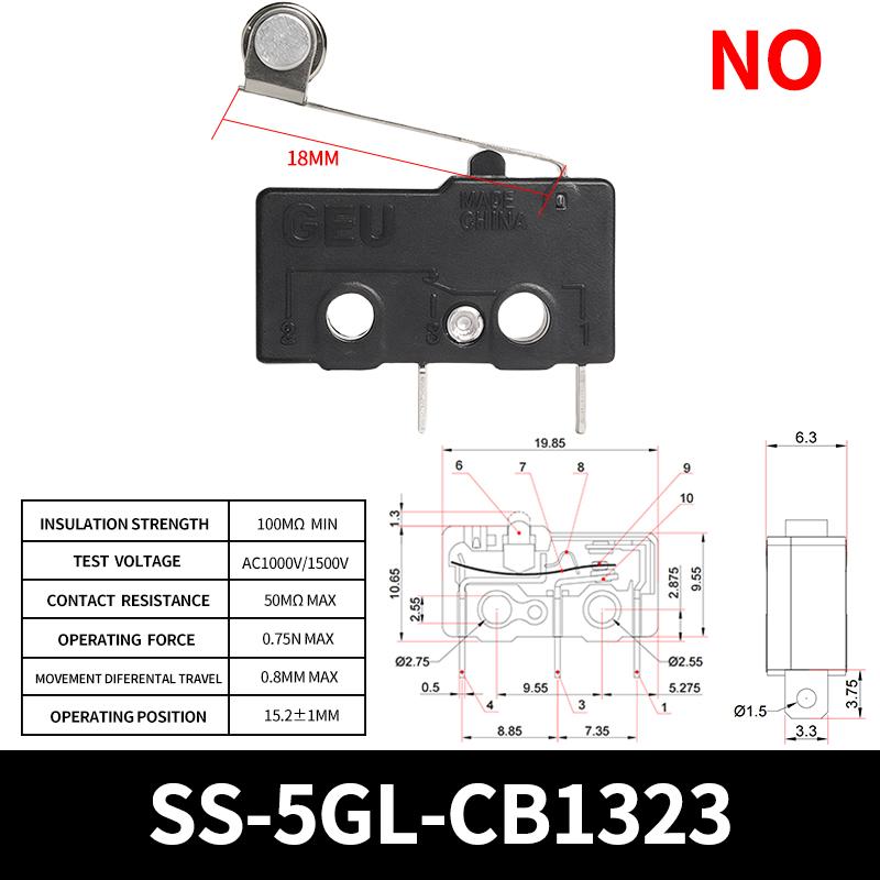 10/50/100PCS SS-5Gl NO/NC/Changeover Subminiature Micro Switch 2-Terminal Pre-Wired 3-Terminal Micro Limit Switch Switches4