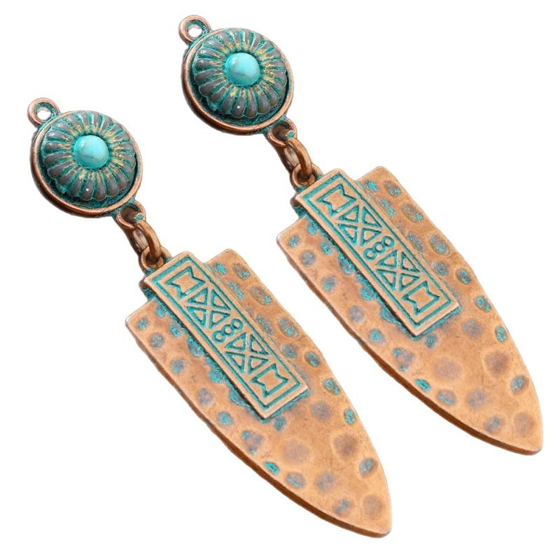 2Pcs Vintage Ethnic Bohemia Pendants For Women Earrings Necklaces Pendants Charms Jewelry Making Diy Jewelry Accessories