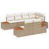 Garden Sofa Set with Cushions 7 Pcs Beige and Cream Poly Rattan
