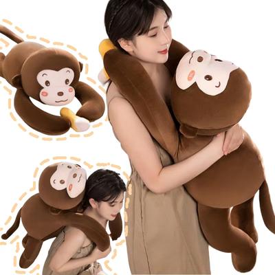 Creative High Quality Long Arms Monkey Plush Doll Pillow Warm Hug Brown Banana Monkey Plush Toy for Boys and Girls Appease Toy