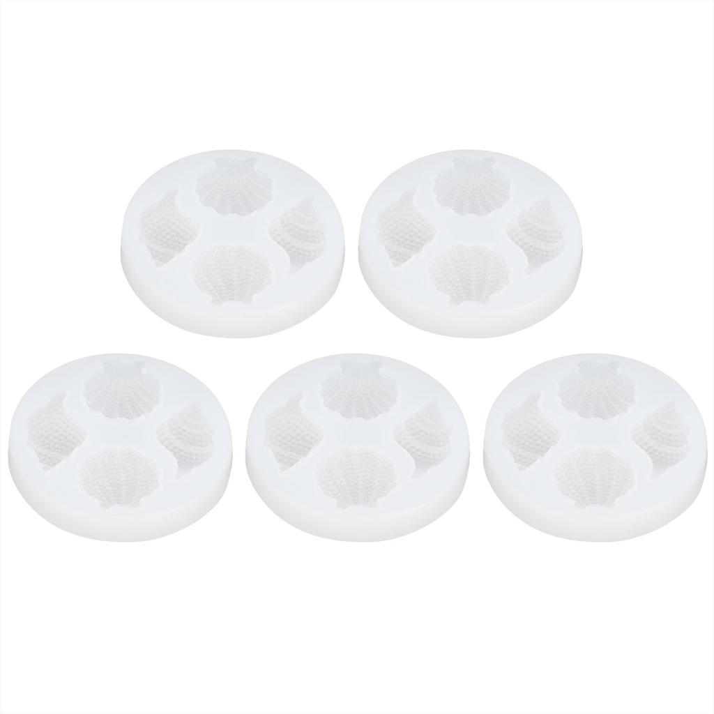 5PCS Silicone Mold Shell Conch Mirror Epoxy DIY Crafts Decoration Mold for Phone Case Decoration