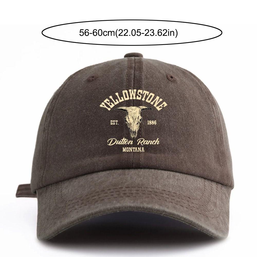 Bull Skull Western Cowboy Baseball Hats Cotton Distressed Dad Hat Outdoor Sun Hat  for Men Women