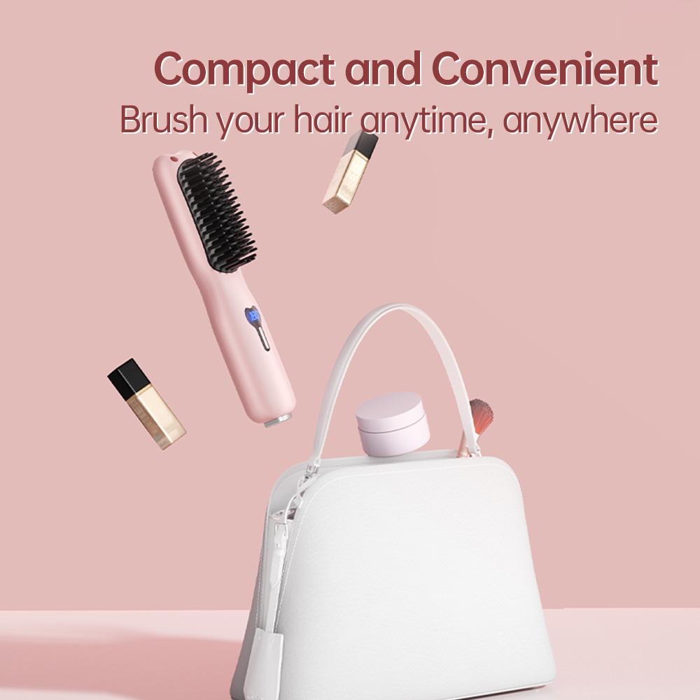 Hair Straightening Brush Negative Ion Electric Hot Heated Comb Multifunctional Straightener Ceramic Comb Quick Hair Styler