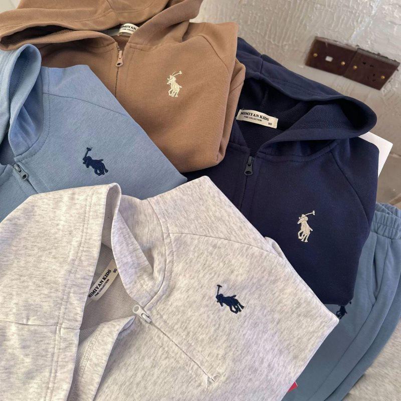 Boys' & Girls' Spring/Autumn Two-Piece Set: Zipper Sweatpants & Hooded Sweatshirt