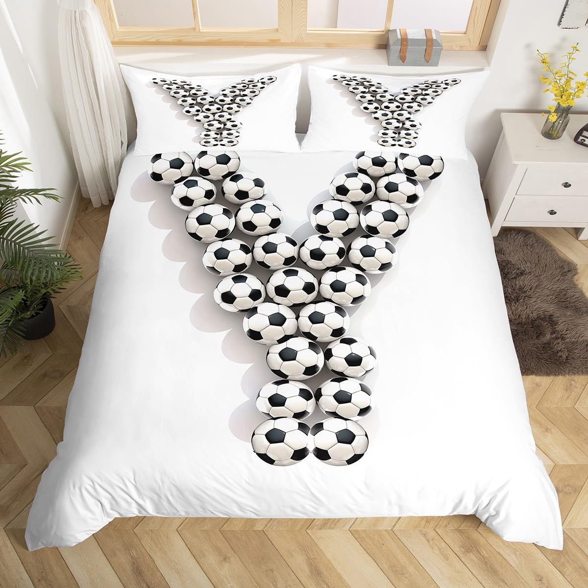 

Comforter Soccer Ball Game Football Bedding Set For Kids Boys Girls Teen Room Decor Soccer Ball Game Comforter Twin King Comforter (quilt)-EU Single(135*200cm)3pcs