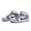 Jordan Air Jordan 1 811 Manufacturing, Pink Purple Nebula Mid Top Vintage Basketball Shoes Unisex White Purple DQ8426-145(Team80-)