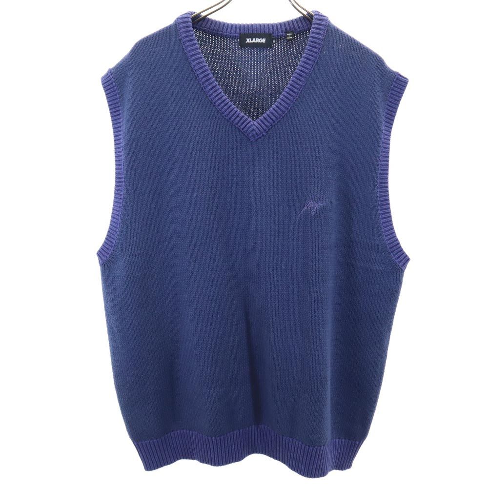 

XLARGE Knit V-neck Best XL Navy system Men s Used