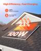 2PCS 100W Monocrystalline Solar Panels, 23% High-Efficiency Mono PV Module with Stable MC4 Output & Aluminum Frame, IP65 Waterproof Solar Panel for