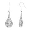Übertriebene 925 Silber Platinierte Hängeohrringe Kreative Ausgeschnittene Florale Dangle Ohrringe Schmuck