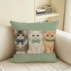 Copricuscino Gatto D Piatto Gatti Carini Federa Naturale Lino Set Decorazione AllinOne per Divano Camera da Letto Sedia