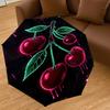 1pc Cherries Neon Automatic Open/Close Umbrella Compact Folding Umbrella with 8-Rib Shaft for Women/Men, Elegant Birthday1180S