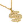 Unisex Retro Hip Hop Rhinestone Dollar Symbol Pendant Necklace