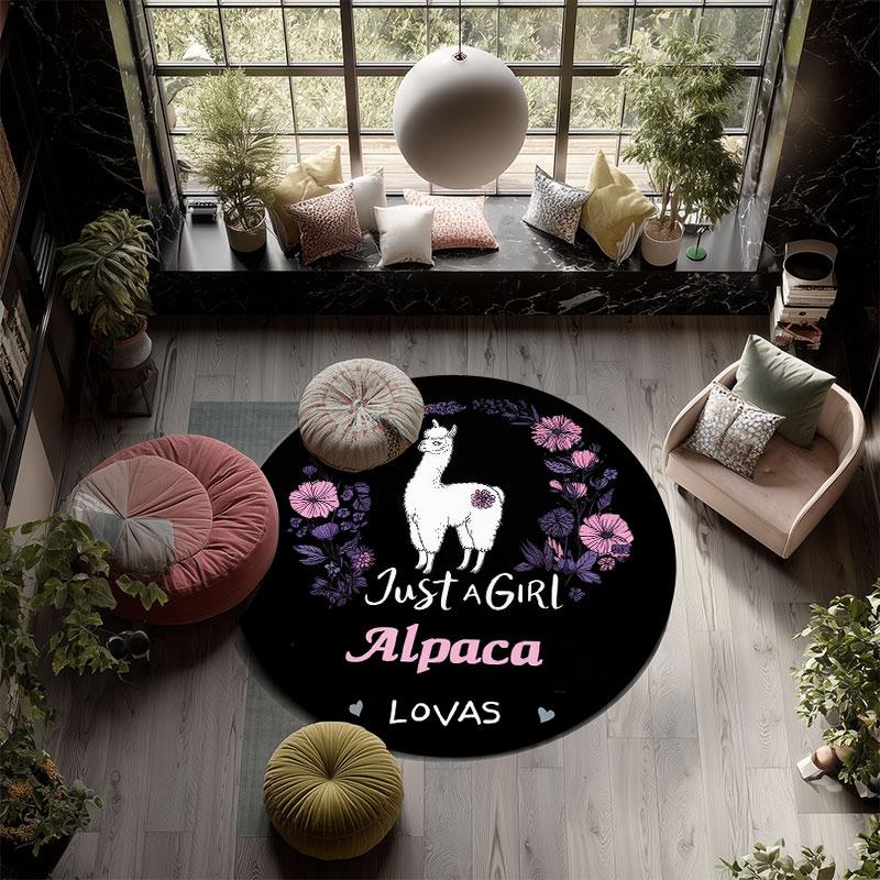 Goat Theme pattern round rug,Carpet Rug for Living Room Bedroom Playroom ,Non-slip Floor Mat,Holiday Gifts and Birthday Gifts.