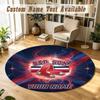 Round Rug Custom NameBoston Red Sox Pattern Non Slip Carpet Home Floor Decor