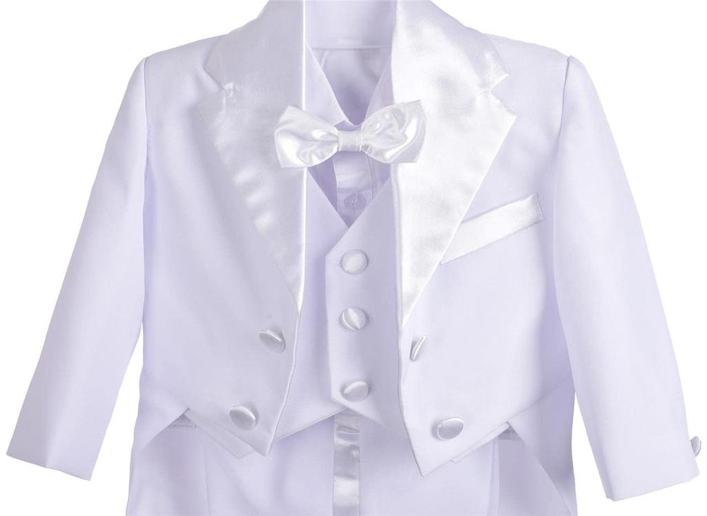 Dressy Daisy Baby Boys Formal Long Perfect for School Entrance Baby Shrine and Size 9 White Suit, Sleeve, 5-Piece Set, Ceremonies, Weddings, Showers,
