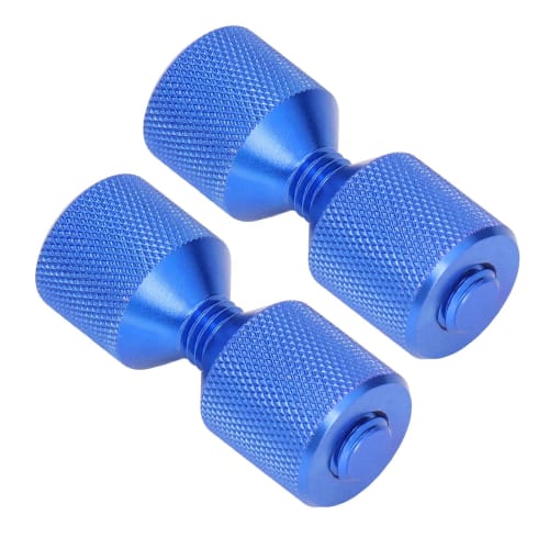 Two Two-Hole Alignment Pins, Anodized Aluminum, 1 1/8" Flange, Double-Hole Tweezers for 0.5" to 14" Flanges, 150LB Capacity (Blue)