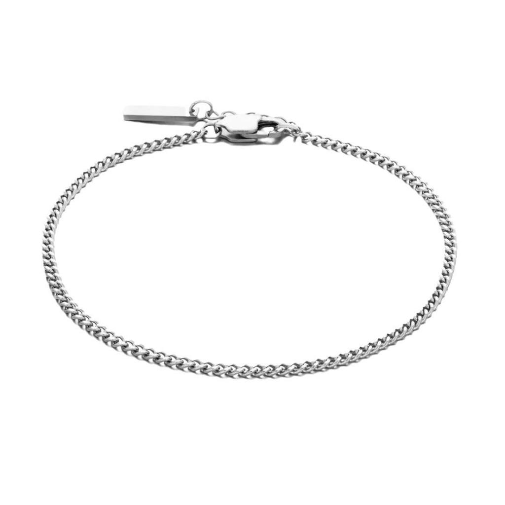 Stylish European & American Stainless Steel Cuban Chain Bracelet – Adjustable, Non-Fading, Fashionable Hand Jewelry.