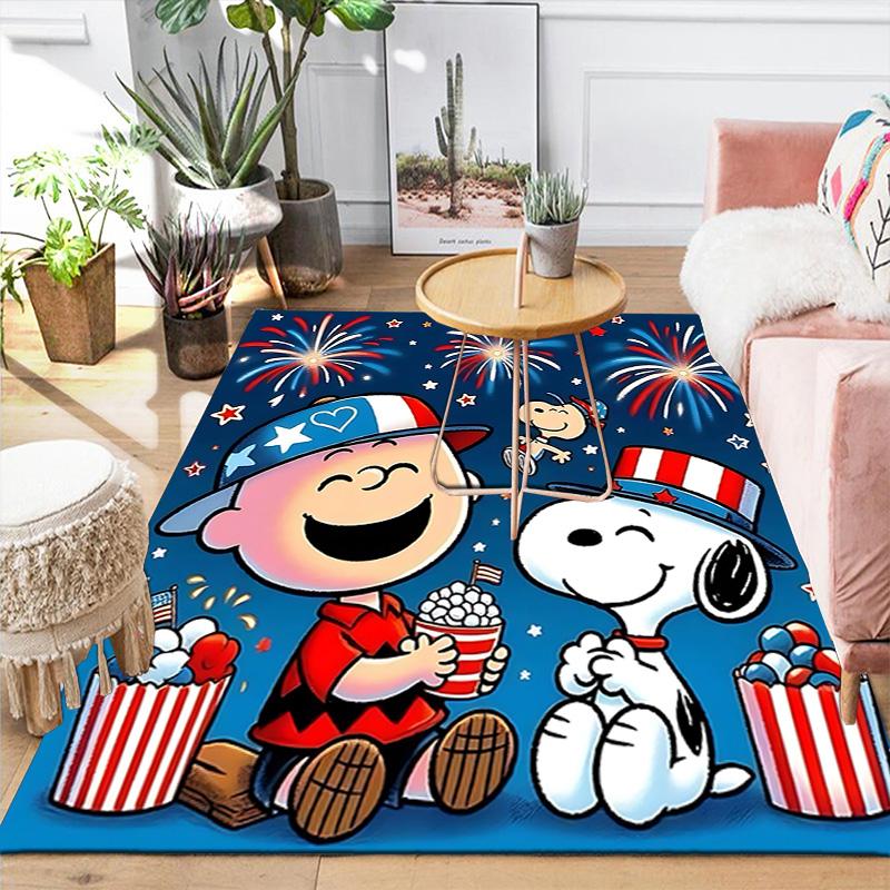 1pc Snoopy Charlie Brown Celebrate Rug, Office Carpet Indoor Outdoor Entrance Doormat, Non-Slip Soft And Comfortable, Living Room. Q7140174