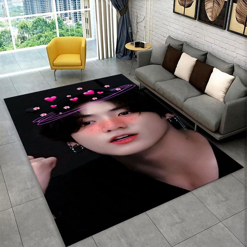 Kpop B-BTS Jeon Jung Kook JK Carpet Rug for Playroom Bedroom Living Room Sofa Home Decor,kid Area Rug Non-slip Floor Mat Gift