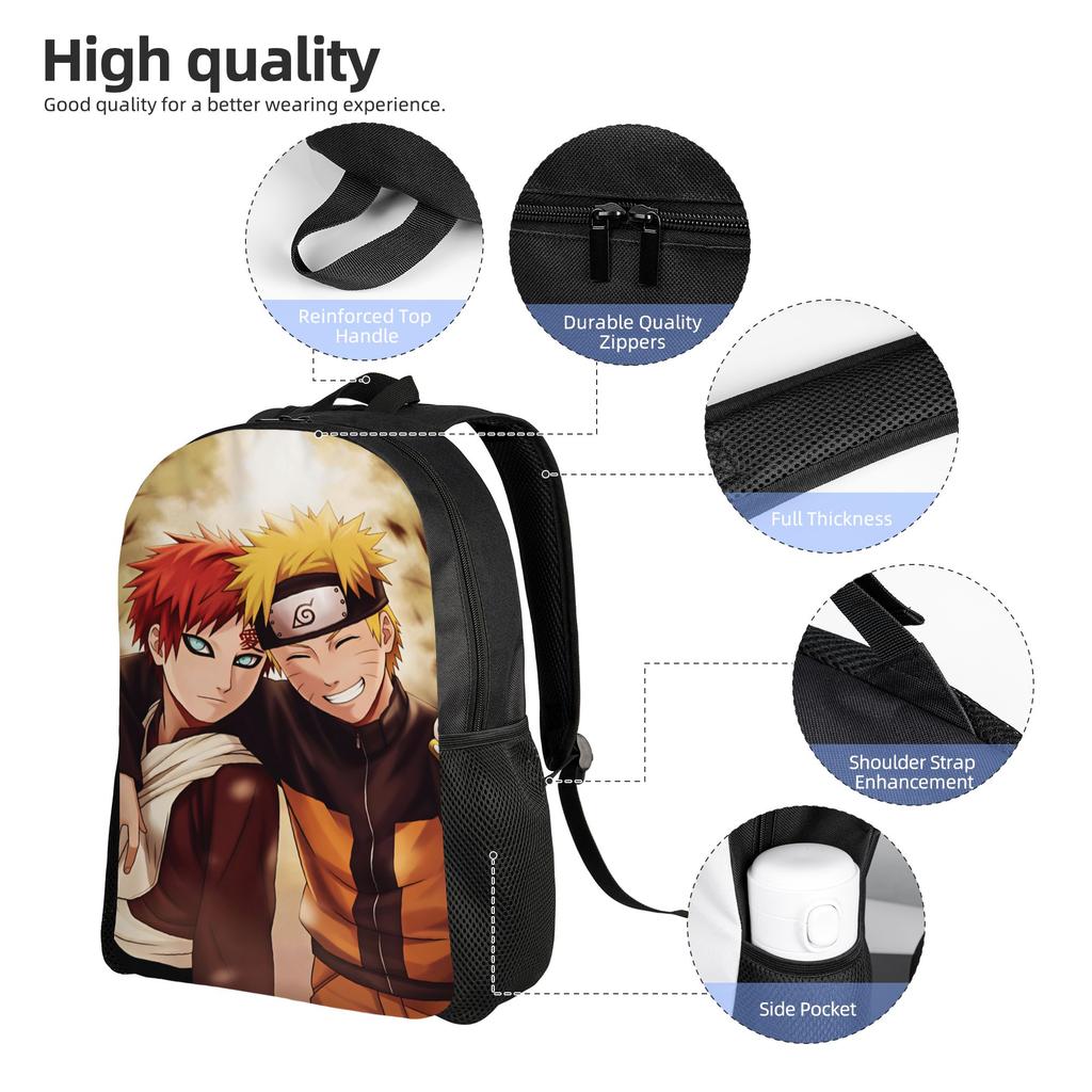 Uzumaki Gaara Kurama Shukaku Backpack Sport Backpacks Boy Design Print School Bags Leisure Rucksack