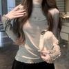 Elegant Women's Slim-Fit Ruffled Turtleneck Long-Sleeve Winter Top